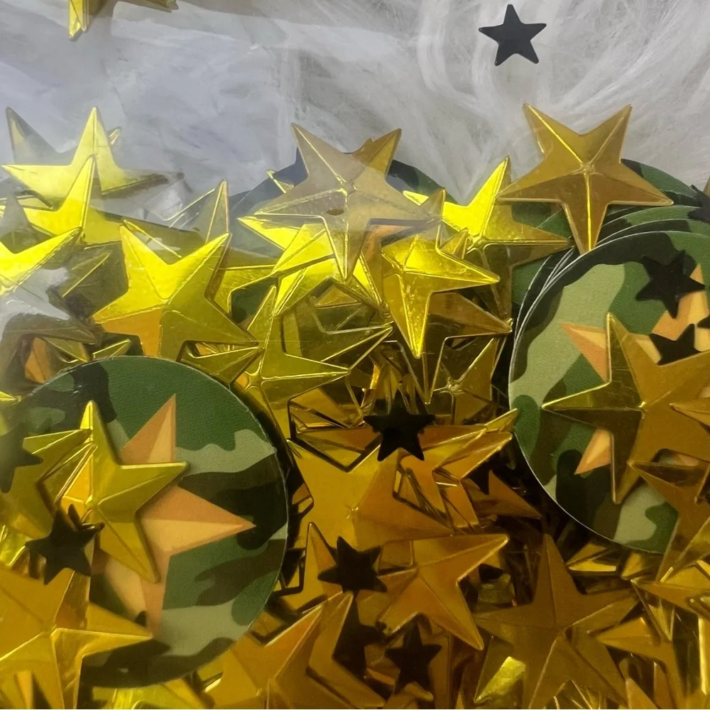 DesignWare Gold and Black and Camo Military Army Party Star Table Confetti